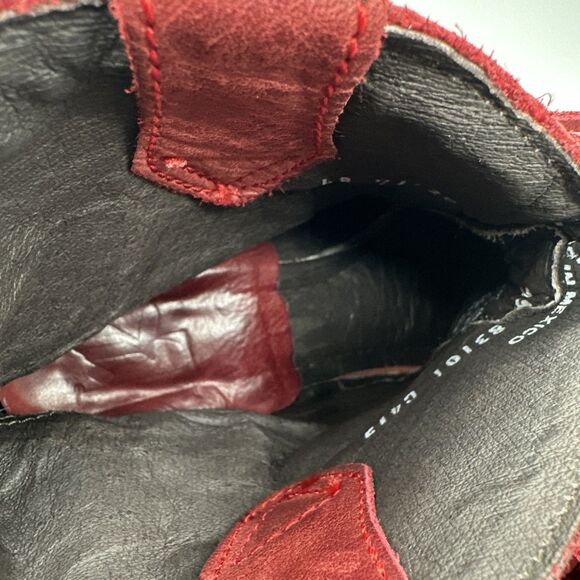 Liberty Red Leather Fringe Booties  Sz 10 - Picture 9 of 9